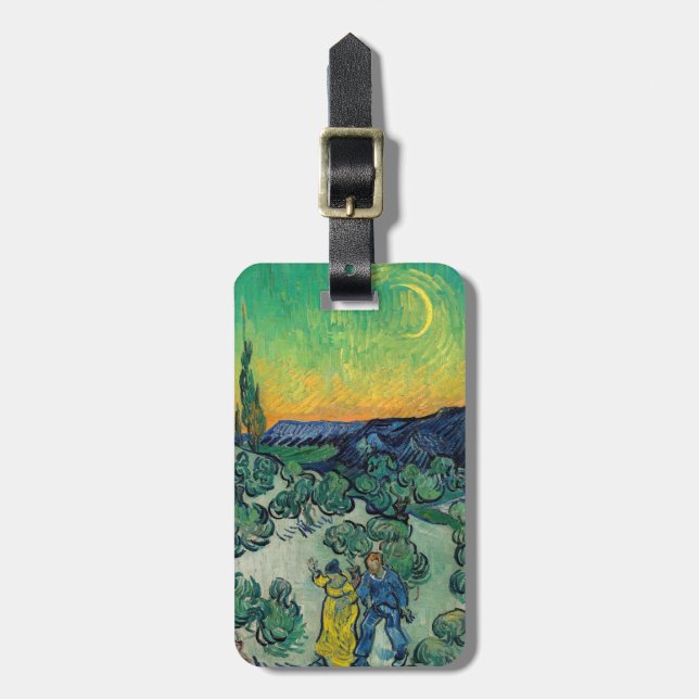 Vincent van Gogh - Moonlit Landschaft mit Paar Gepäckanhänger (Vorderseite vertikal)