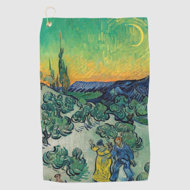 Vincent van Gogh - Moonlit Landschaft mit Paar Golfhandtuch (Vorderseite)