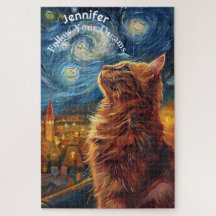 Vincent Van Gogh Motivierend Cat Puzzle