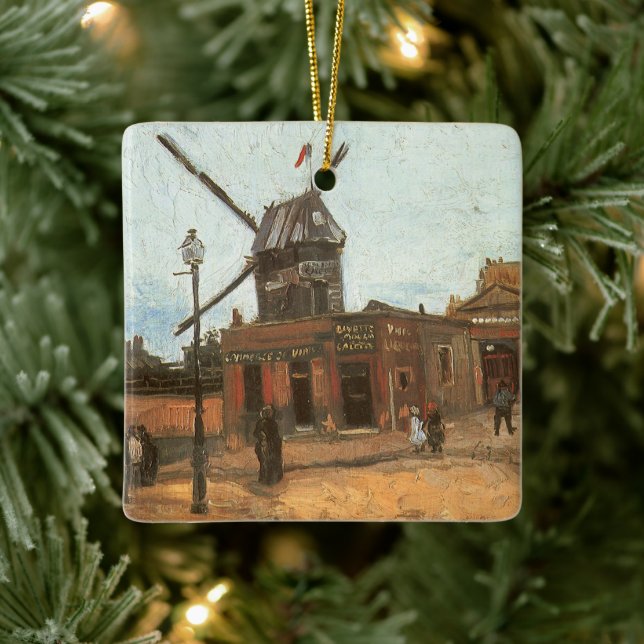 Vincent van Gogh - Moulin de la Galette, Windmill Keramikornament (Baum)