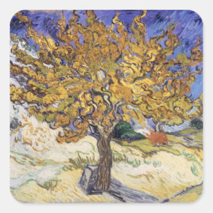 Vincent van Gogh   Mulberry Tree, 1889 Quadratischer Aufkleber