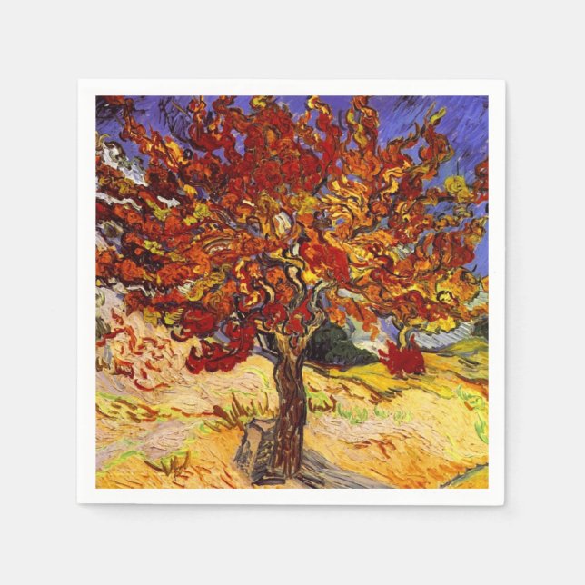 Vincent Van Gogh Mulberry Tree Kunstmalerei Serviette (Vorderseite)