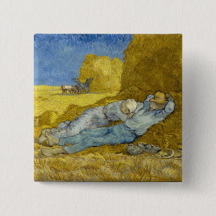 Vincent Van Gogh - Noon, Erholung aus der Arbeit / Button