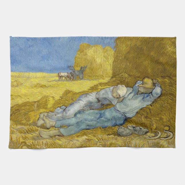 Vincent Van Gogh - Noon, Erholung aus der Arbeit / Geschirrtuch (Horizontal)