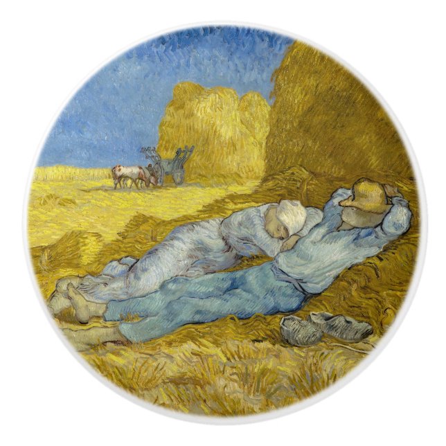 Vincent Van Gogh - Noon, Erholung aus der Arbeit / Keramikknauf (Vorderseite)