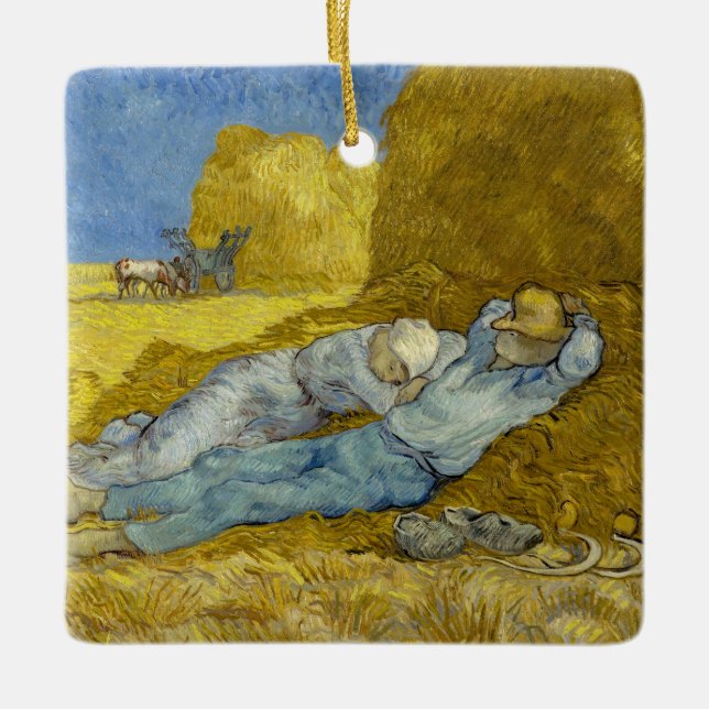 Vincent Van Gogh - Noon, Erholung aus der Arbeit / Keramikornament (Vorderseite)