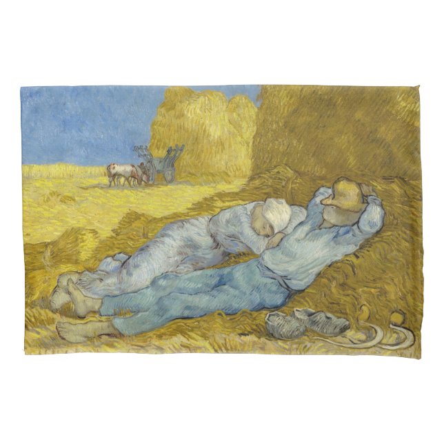 Vincent Van Gogh - Noon, Erholung aus der Arbeit / Kissenbezug (Vorderseite)