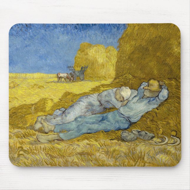 Vincent Van Gogh - Noon, Erholung aus der Arbeit / Mousepad (Vorne)
