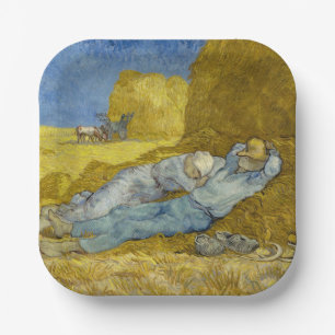 Vincent Van Gogh - Noon, Erholung aus der Arbeit / Pappteller