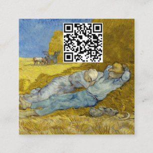Vincent Van Gogh - Noon, Erholung aus der Arbeit / Quadratische Visitenkarte