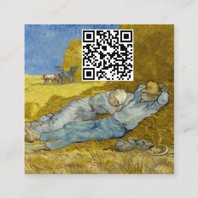 Vincent Van Gogh - Noon, Erholung aus der Arbeit / Quadratische Visitenkarte (Vorderseite)