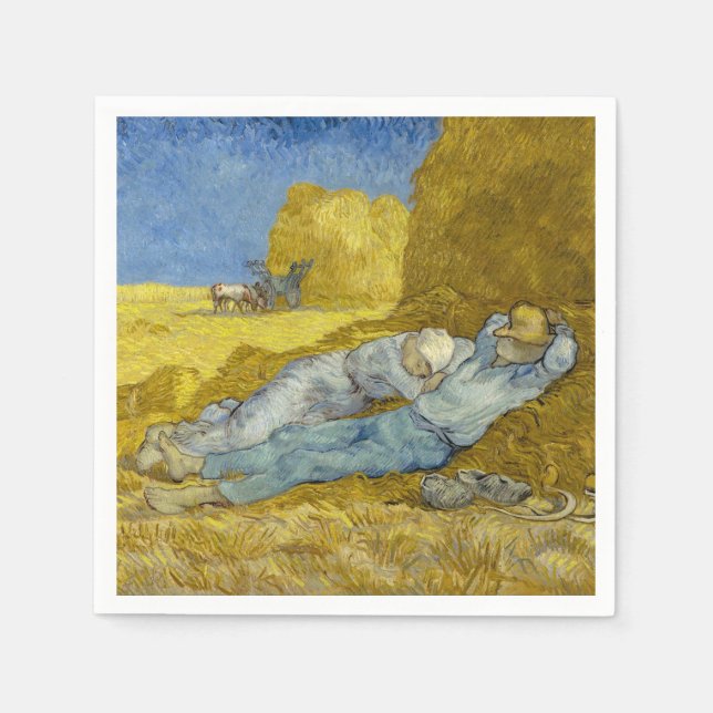 Vincent Van Gogh - Noon, Erholung aus der Arbeit / Serviette (Vorderseite)