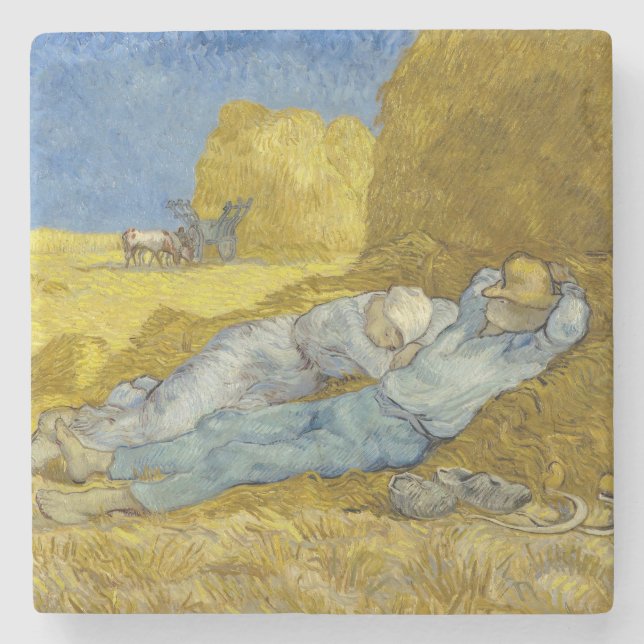 Vincent Van Gogh - Noon, Erholung aus der Arbeit / Steinuntersetzer (Vorderseite)