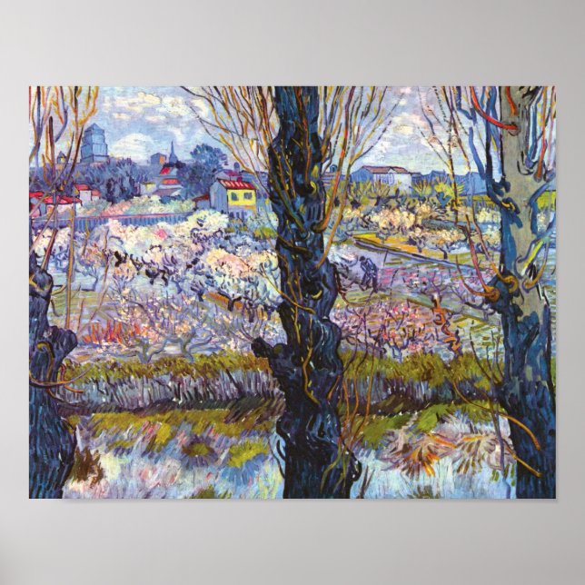 Vincent Van Gogh - Obstgarten in Bloom mit Poplars Poster (Vorne)