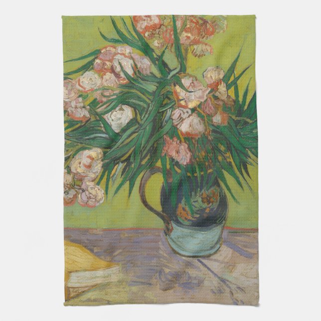 Vincent Van Gogh Oleander Blume Malerei Geschirrtuch (Vertikal)