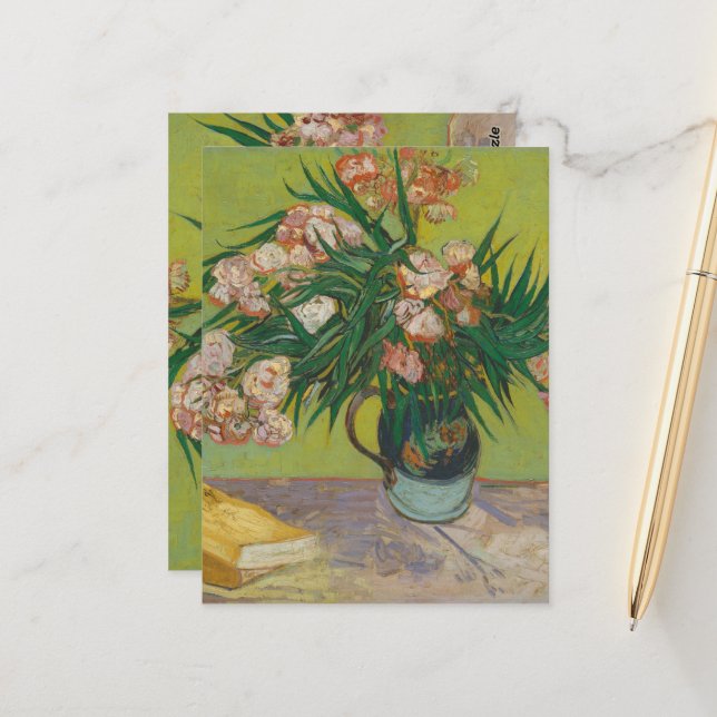 Vincent Van Gogh Oleander Blume Malerei Postkarte (Vorderseite/Rückseite Beispiel)