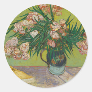 Vincent Van Gogh Oleander Blume Malerei Runder Aufkleber