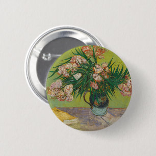 Vincent Van Gogh Oleander-Blumenmalerei Button