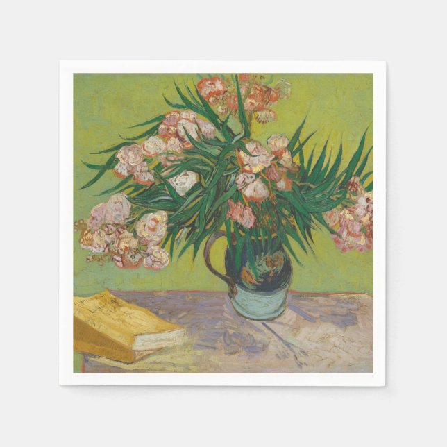 Vincent Van Gogh Oleander-Blumenmalerei Serviette (Vorderseite)