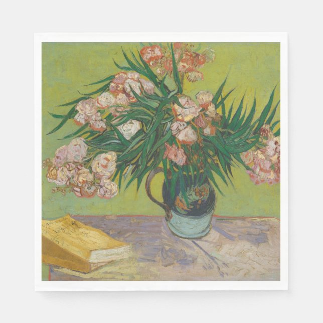 Vincent Van Gogh Oleander-Blumenmalerei Serviette (Vorderseite)