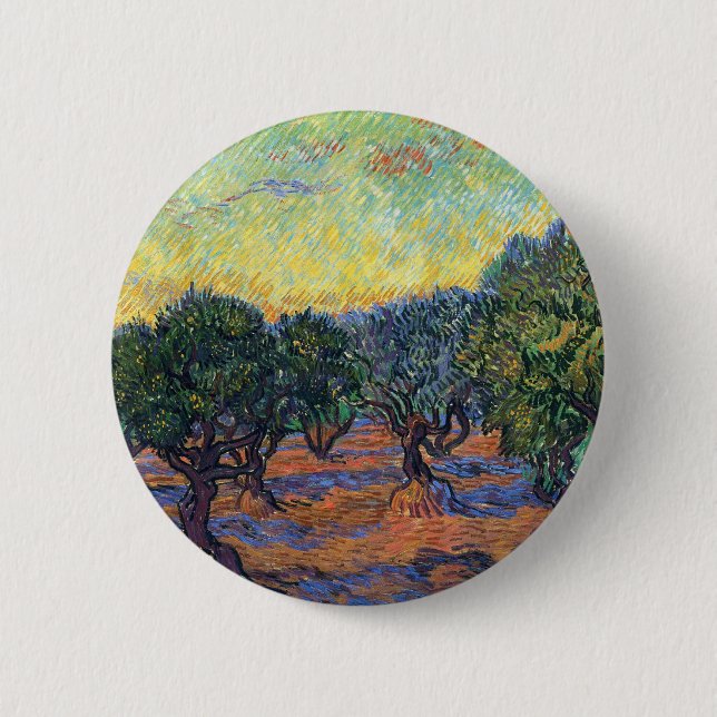 Vincent Van Gogh Olive Grove Impressionismus Art Button (Vorderseite)