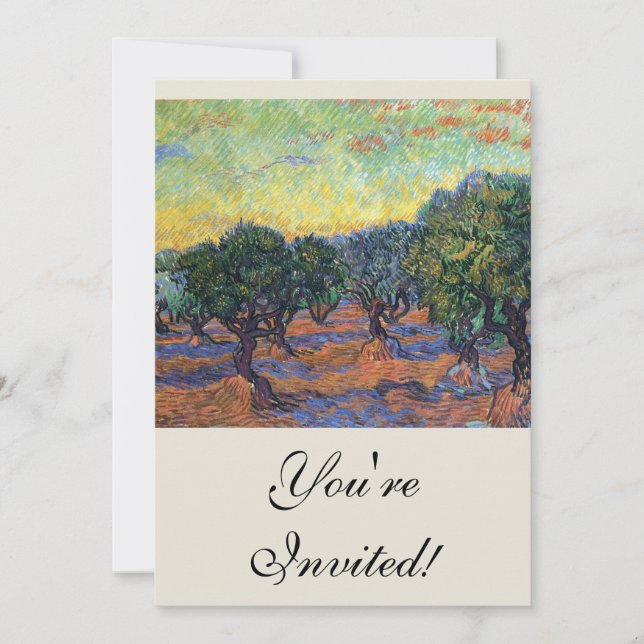 Vincent Van Gogh Olive Grove Impressionismus Art Einladung (Vorderseite)