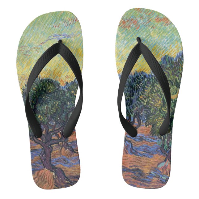 Vincent Van Gogh Olive Grove Impressionismus Art Flip Flops (Fußbett)