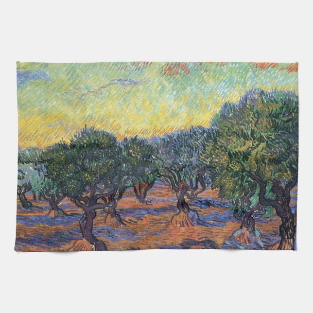 Vincent Van Gogh Olive Grove Impressionismus Art Geschirrtuch (Horizontal)