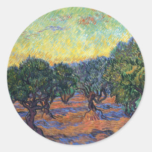 Vincent Van Gogh Olive Grove Impressionismus Art Runder Aufkleber