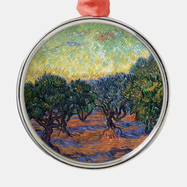 Vincent Van Gogh Olive Grove Impressionismus Art Silbernes Ornament (Vorne)