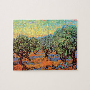 Vincent Van Gogh - Olive Grove mit Orange Sky Puzzle