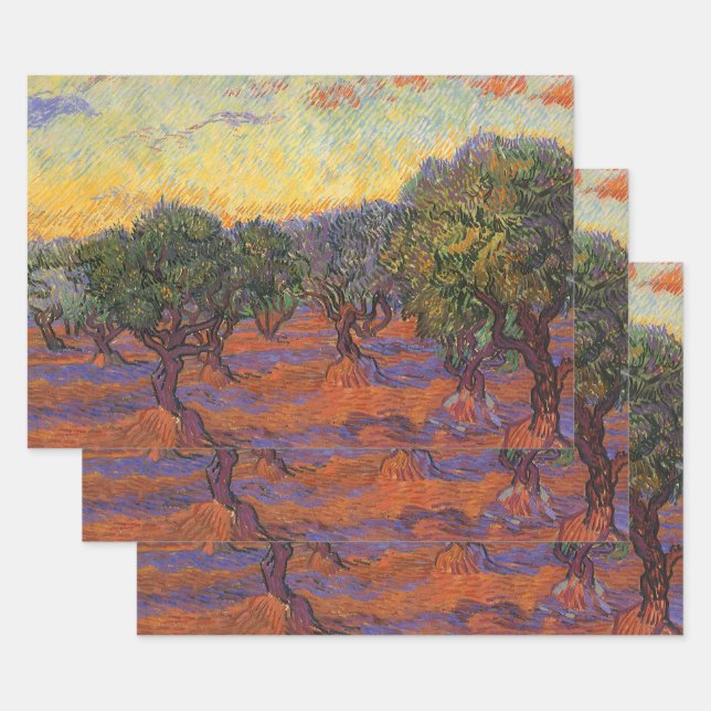 Vincent van Gogh - Olive Grove, Orange Sky Geschenkpapier Set (Set)