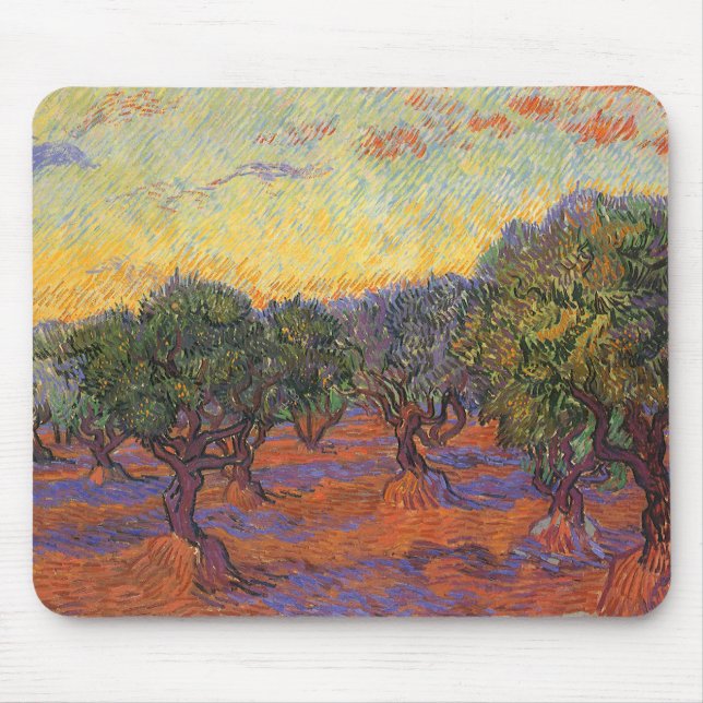 Vincent van Gogh - Olive Grove, Orange Sky Mousepad (Vorne)