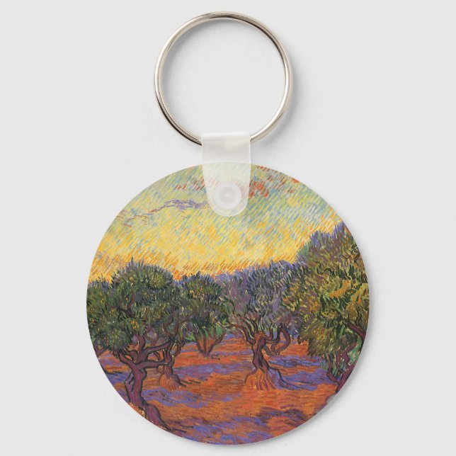Vincent van Gogh - Olive Grove, Orange Sky Schlüsselanhänger (Vorderseite)