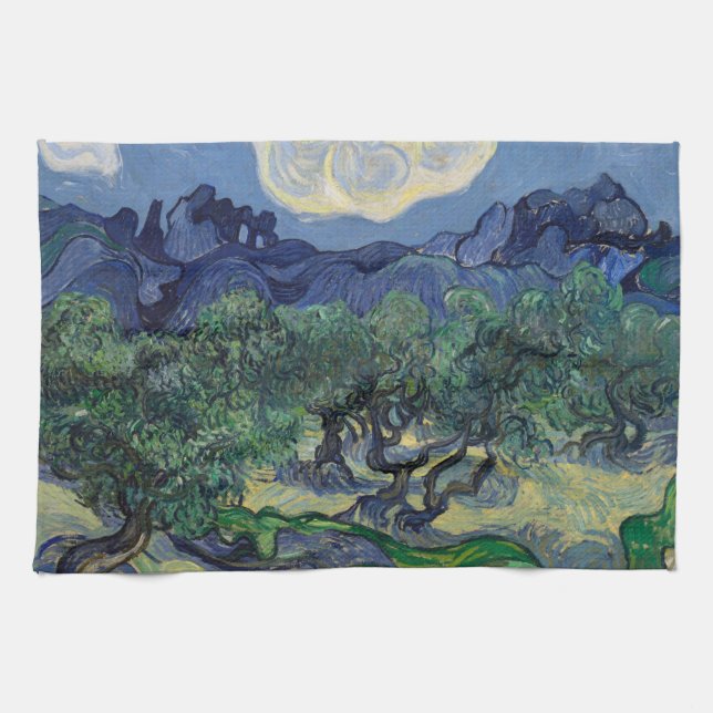 Vincent van Gogh - Olivenbäume, Alpen Geschirrtuch (Horizontal)