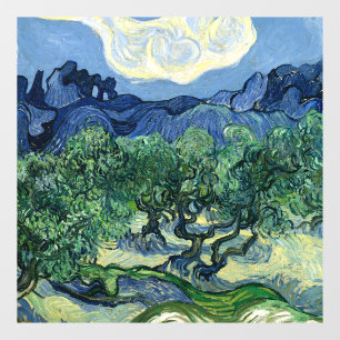 Vincent Van Gogh Olivenbäume Berglandschaft Fensteraufkleber