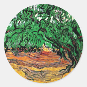 Vincent Van Gogh - Olivenbäume Fine Art Runder Aufkleber