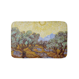 Vincent van Gogh - Olivenbäume, gelber Himmel und Badematte