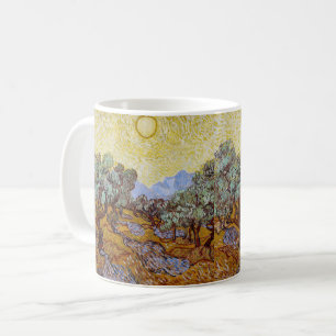 Vincent van Gogh - Olivenbäume, Gelber Himmel und  Kaffeetasse