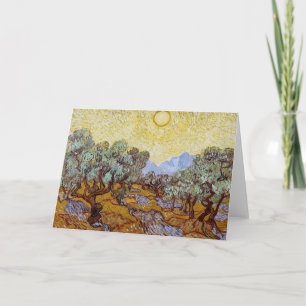 Vincent van Gogh - Olivenbäume, gelber Himmel und Karte