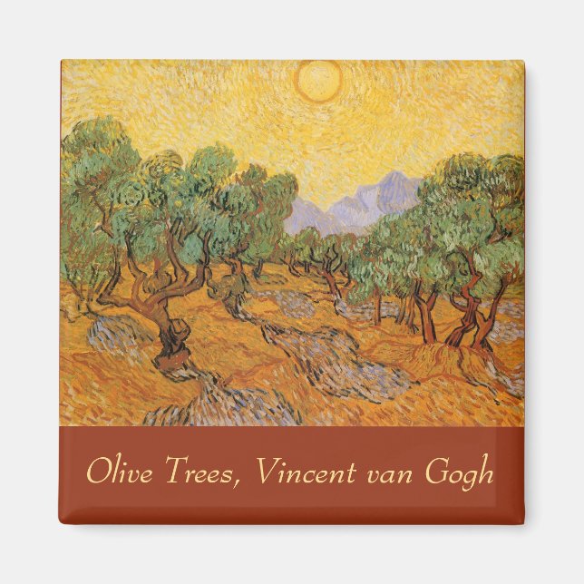Vincent van Gogh - Olivenbäume, Gelber Himmel und  Magnet (Vorne)