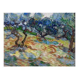 Vincent van Gogh - Olivenbäume: Hellblauer Himmel Poster