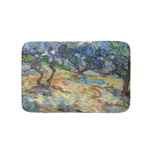 Vincent van Gogh - Olivenbäume: Helles blaues Himm Badematte