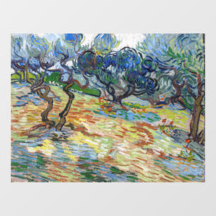 Vincent van Gogh - Olivenbäume: Helles blaues Himm Fensteraufkleber