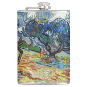 Vincent van Gogh - Olivenbäume: Helles blaues Himm Flachmann