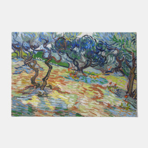 Vincent van Gogh - Olivenbäume: Helles blaues Himm Fußmatte