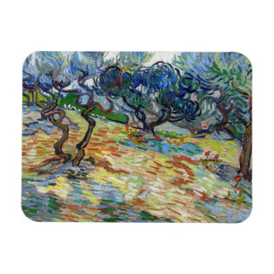 Vincent van Gogh - Olivenbäume: Helles blaues Himm Magnet