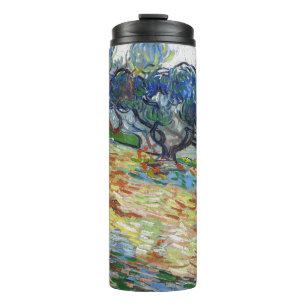 Vincent van Gogh - Olivenbäume: Helles blaues Himm Thermosbecher