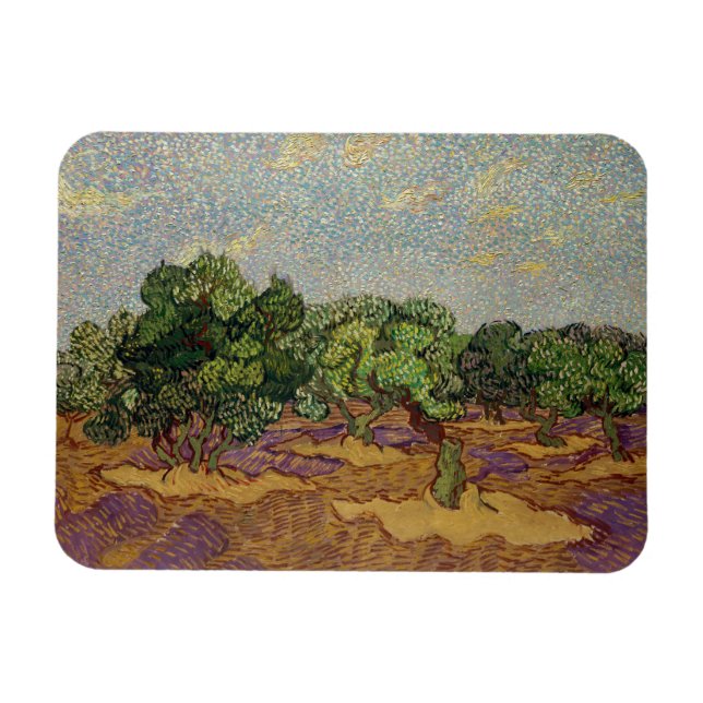 Vincent van Gogh - Olivenbäume Magnet (Horizontal)
