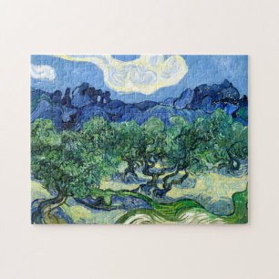 Vincent Van Gogh, Olivenbäume mit den Alpen Puzzle